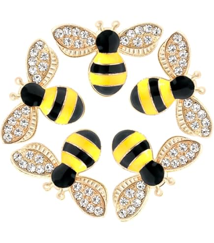 10pcs Yellow Bumble Bee Cabochons - 20mm Flat Back Resin Bees For Crafts & Decor