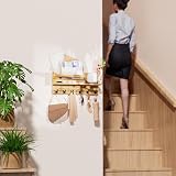 SWTYMIKI Wall Key Holder with Shelf Mail Organizer Brown 6 Hooks view 7