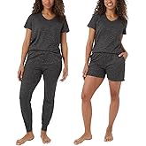 32 Degrees Lounge Sets for Women - Pajama Sets 3 Piece - Jogger, Shorts, Shirt - Womens Sleepwear