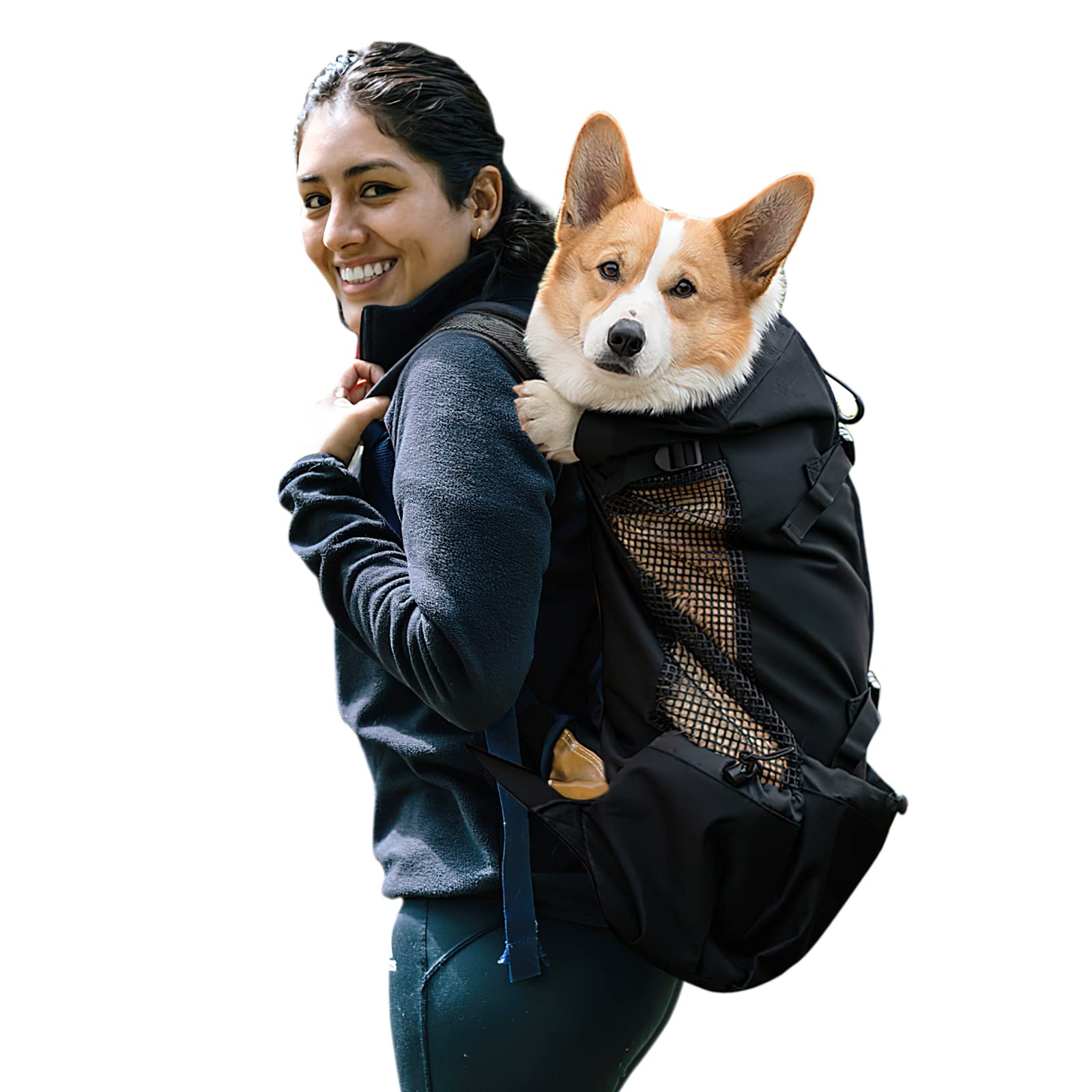 Galatée Dog Carrier Backpack, Portable Adjustable Dog Backpack, Ventilated Pet Carrier Backpack, Pet Backpack For Walking Outdoor Hiking Mountain Climbing Travel(L, Black)