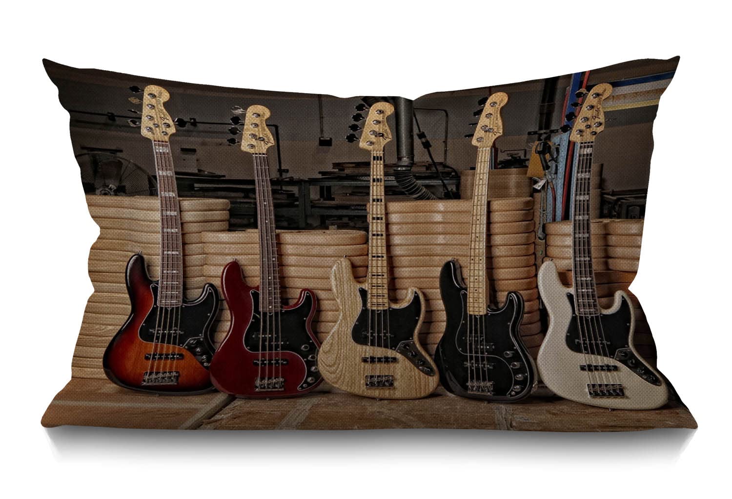 BGBDEIA Cushion Cover Guitar Bass Music Musical Instruments Strings Cool Performance Board Rectangular Throw Pillow Covers for Couch Sofa Home Decor Cotton Linen 12x20 Inch 30 x 50 cm