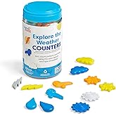 hand2mind Explore The Weather Counters, Meteorology for Kids, Weather Math Counters for Kids, Color Sorting Toys, Counting Manipulatives, Montessori Math Materials, Preschool Science Toys