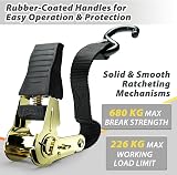 Ohuhu Ratchet Straps 4 Pack 4.6m x 25mm 680kg Break Strength view 2