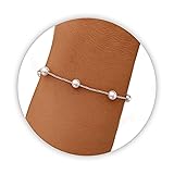 DAYANEY Silver Pearl Bracelet, Silver Chain