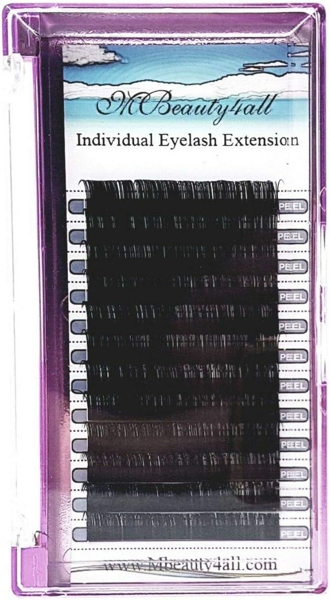 MBeauty4all Silk Individual Eyelash Extensions Mix Length Trays D - curl / 0.15mm