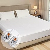 SUNVIVI King Size Heated Mattress, Electric Bed Mattress Pad with 12-Hour Timer & 10 Heat Settings, Full Bed Warmer with Dual Controller, Machine Washable, 78" x 80"