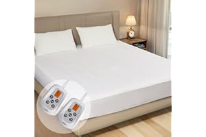 SUNVIVI King Size Heated Mattress, Electric Bed Mattress Pad with 12-Hour Timer & 10 Heat Settings, Full Bed Warmer with Dual Controller, Machine Washable, 78" x 80"
