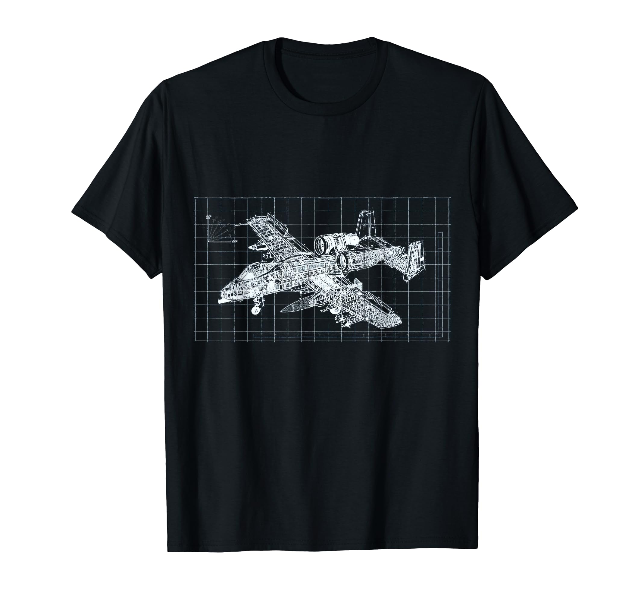 A-10 Thunderbolt II Fighter Aircraft Air Force Blueprint T-Shirt