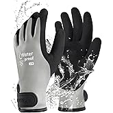 PACIFIC PPE Winter Work Gloves for Men and Women, 100% Waterproof Thermal Insulated Freezer Gloves for Cold Weather, Super Grip, Grey, Large