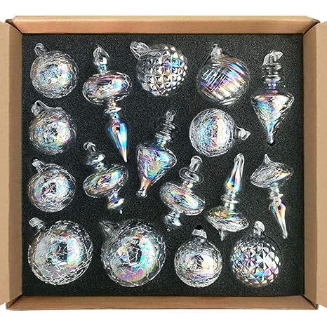 Seasonal Decor 9 Ornaments Glasburg Red Christmas Mercury Glass