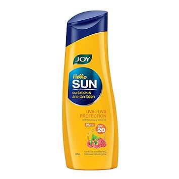 Joy Hello Sun Sunblock & Anti-Tan Lotion SPF 20 PA++, 300ml, for all skin type With UVA+UVB Protection