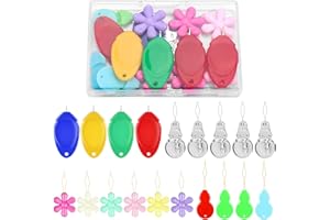 KAQRHFT Needle Threaders, 24 PCS Needle Threader Kit for Hand Sewing, 4 Types Simple Needle Threader Tool for Needle Work, Sewing Machine, Embroidery Floss with Clear Storage Box