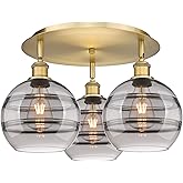 Innovations Lighting 516-3C-11-20 Rochester Flush Rochester 3 Light 20" Wide Flush Mount Ceiling Fixture - Brushed Brass/Ligh