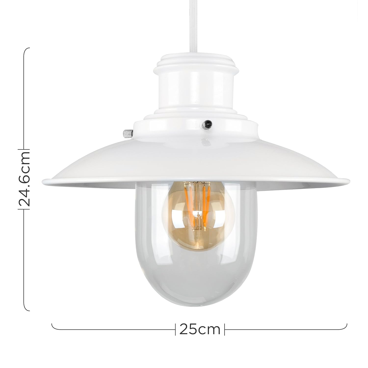 Minisun Modern Gloss White Metal And Glass Fisherman S Vintage