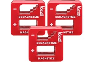 Katzco Red Precision Magnetizer and Demagnetizer - 3 Pack - for Screwdrivers, Screws, Drill Bits, Sockets, Nuts, Bolts, Nails, Drivers, Wrenches, Tweezers, and Other Steel Tools