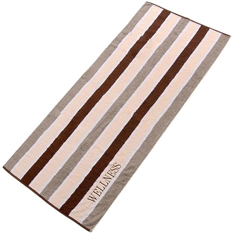 Aqua-Textil Wellness 0010149 Saunatuch 80 x 200, Streifen braun, Baumwolle Frottee Sauna Handtuch Strandtuch