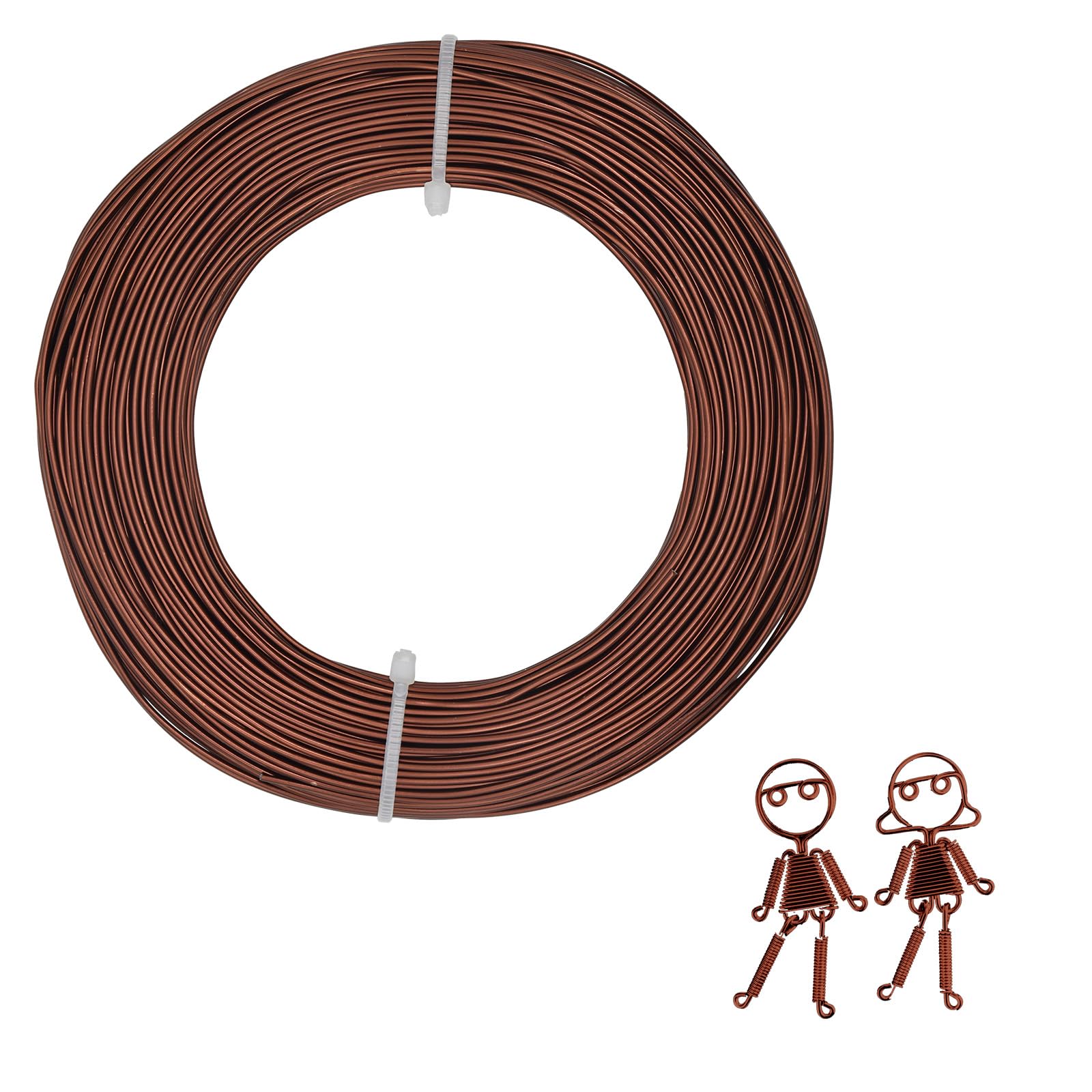 Bailinks 1mm Aluminium Craft Wire, 50m Jewellery Making, Modelling, DIY Crafts (Coffee)