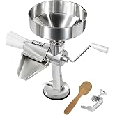Weston Metal Tomato Strainer, 1 Gallon Hopper, Stainless Steel | Dual Mount System Attaches To Many Surfaces | Splash Guard | Includes Stomper and 1.5mm Screen | Stainless Steel | 07-1201-W
