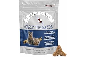 Tartar Shield Cat Treats | Daily Dental Treats | Cleans Teeth & Gums Fresh Breath Natural Oral Health Support | Wholesome & All-Natural Bites | USA Made | Tasty Chicken Flavor