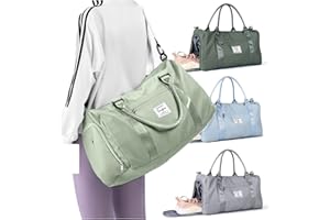 BJLFS Travel Duffel Bags with Shoe Compartment and Wet Pocket - For Airplane, Gym, Dance, Overnight, Carry On