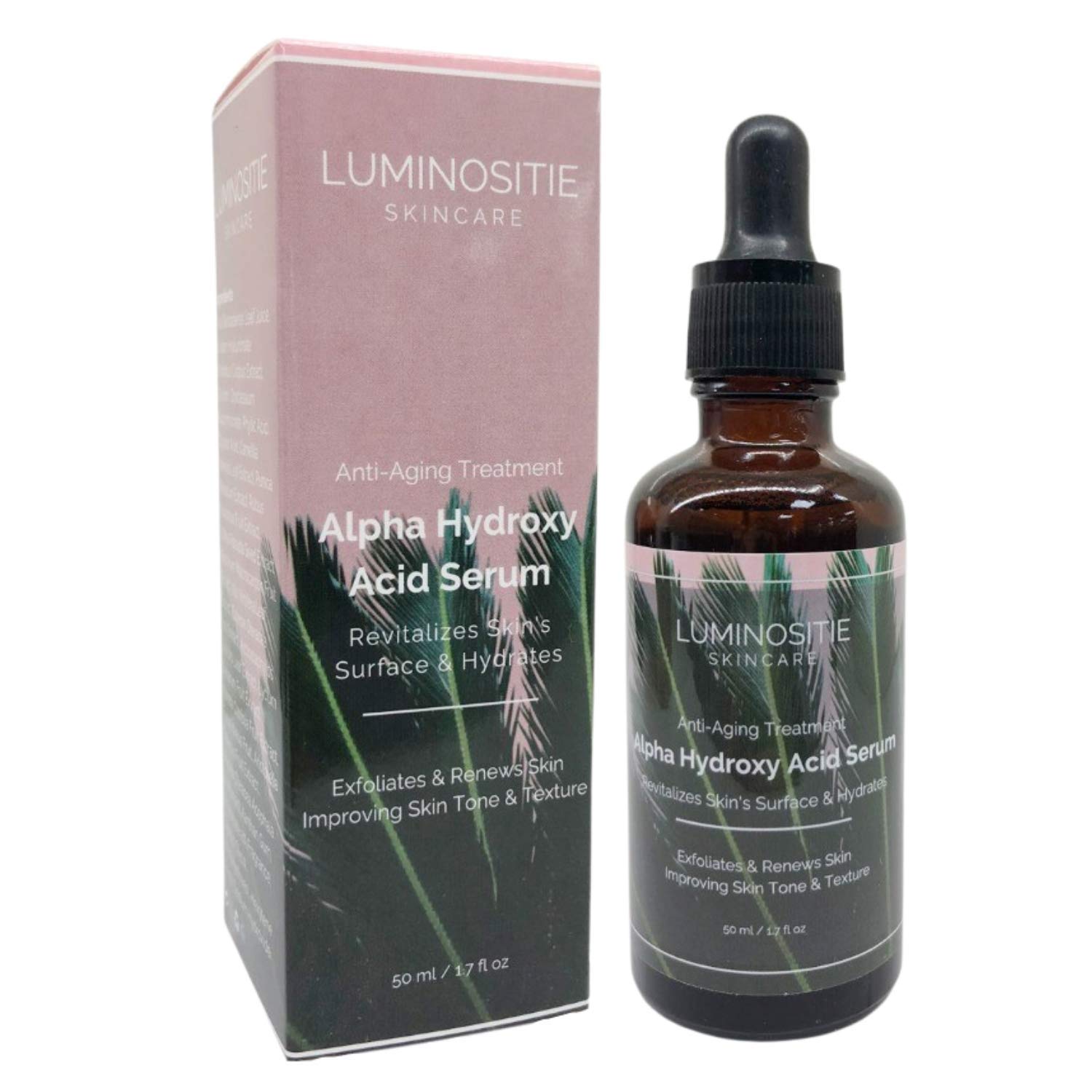 Alpha-Hydroxy Acids (AHA) Serum – Deeply Exfoliating Serum For Brightening Complexion - Glycolic Acid – Reduces Blackheads & Acne – Promotes Cell Turnover Anti-Aging (50ml)