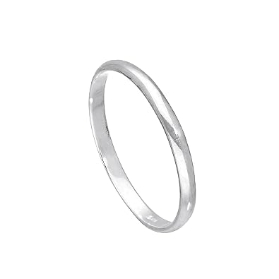 Sterling Silber 2mm Ehering in D Form (Erhältliche Größen: 43-65)