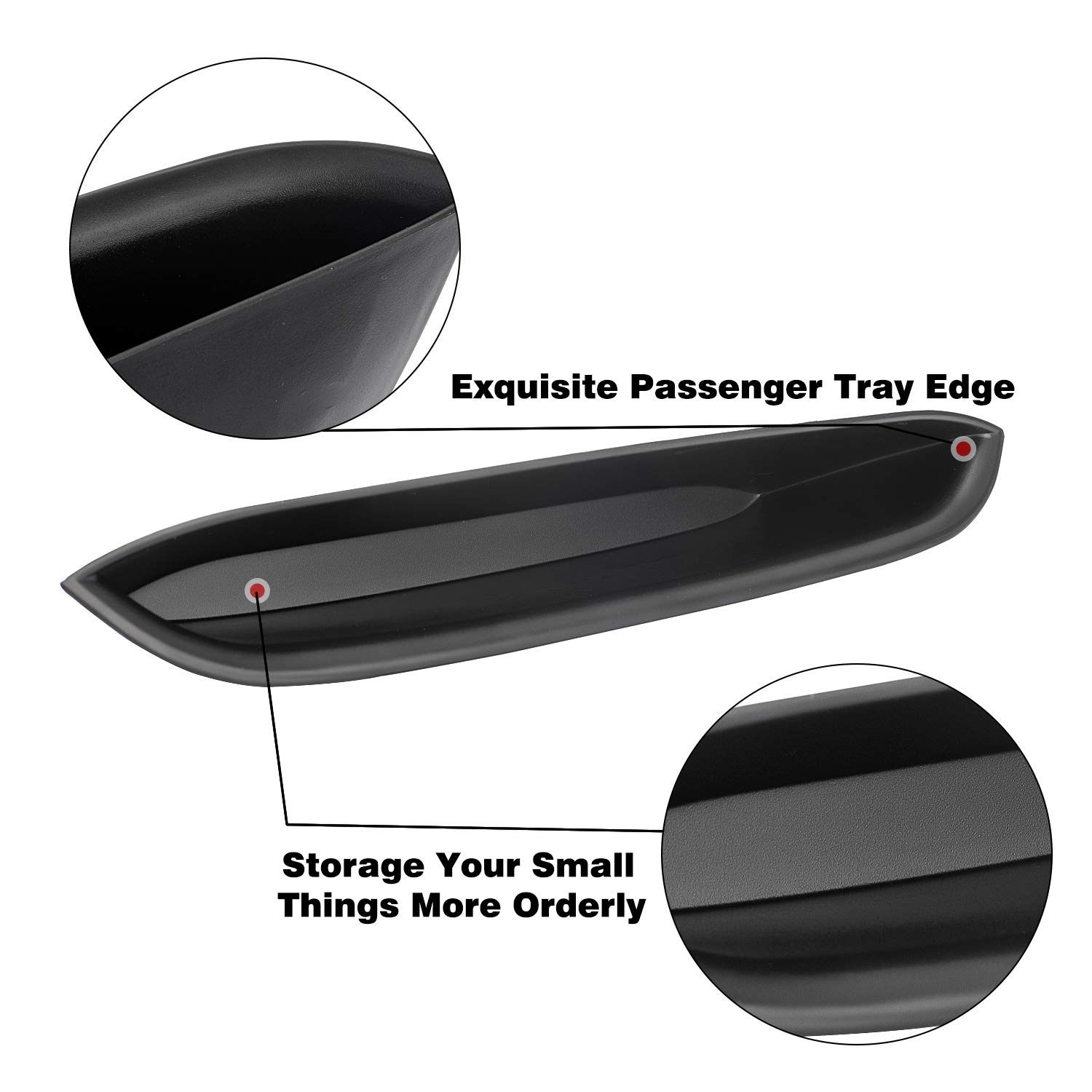 Seven Sparta Grab Tray Passenger Organizer Storage Tray Accessories for Jeep Wrangler JK&JKU 2011-2018, Black