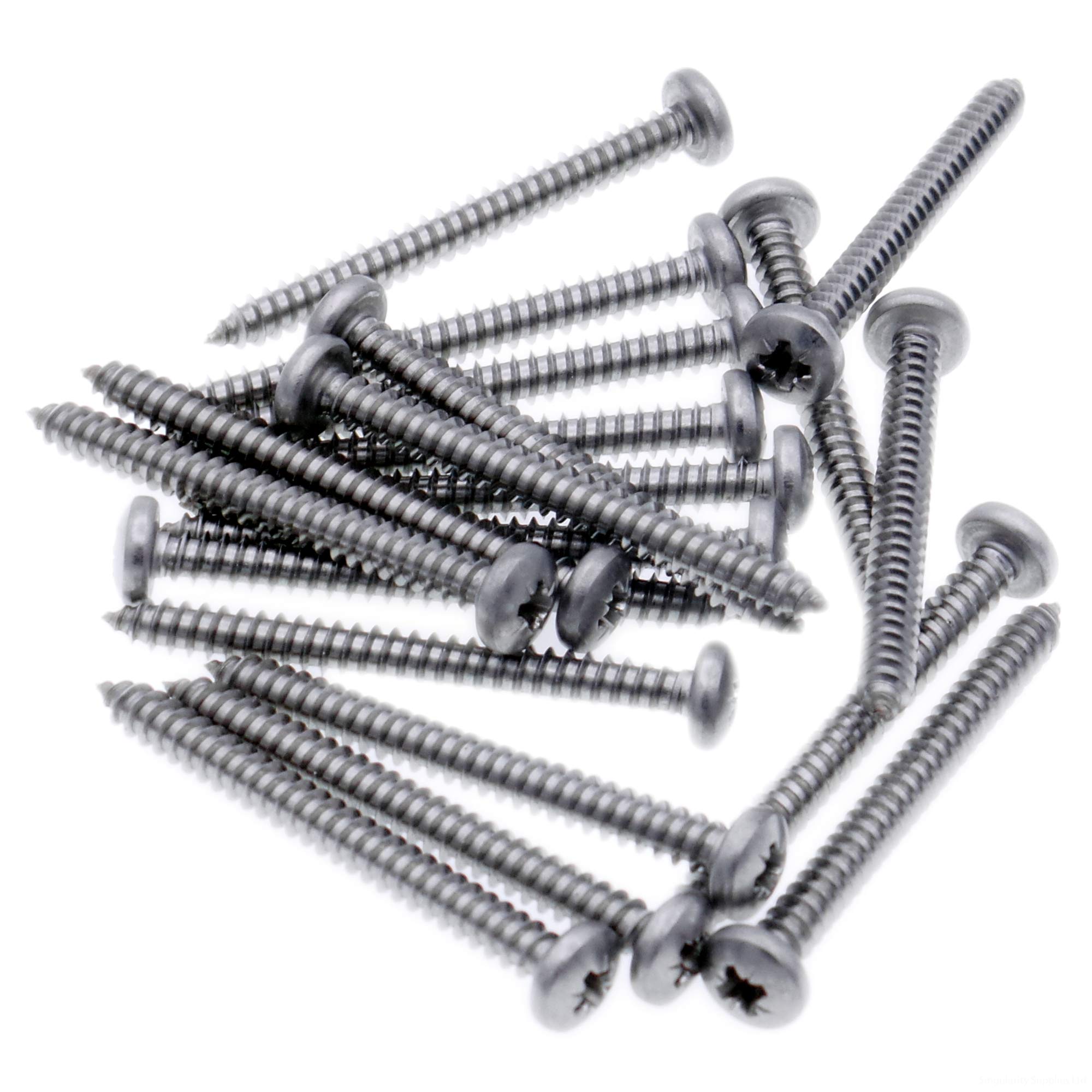 No.4 x 0.75 (2.9mm x 19mm) Pozi Pan Self-Tapping Screw - Stainless Steel (A2) (Pack of 20)