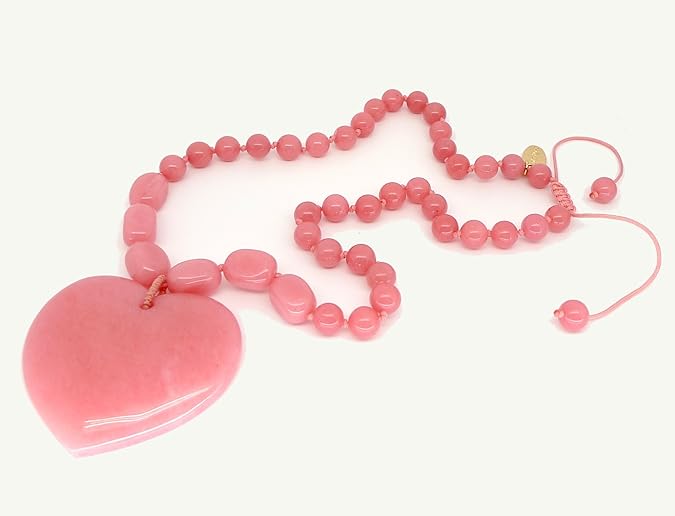 Lola Rose SS14 Vivian Heart Pendant Necklace in Pink Grace Quartzite