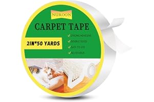 NUROON 2" x 50 Yards Rug Tape, Double Sided Tape Wall Mounting, Removable Rug Grip for Hardwood Floor, Residue Free Carpet Tape for Area Rugs, Keep Rugs from Sliding, Anti Slip Tape for Mattress, Cushions