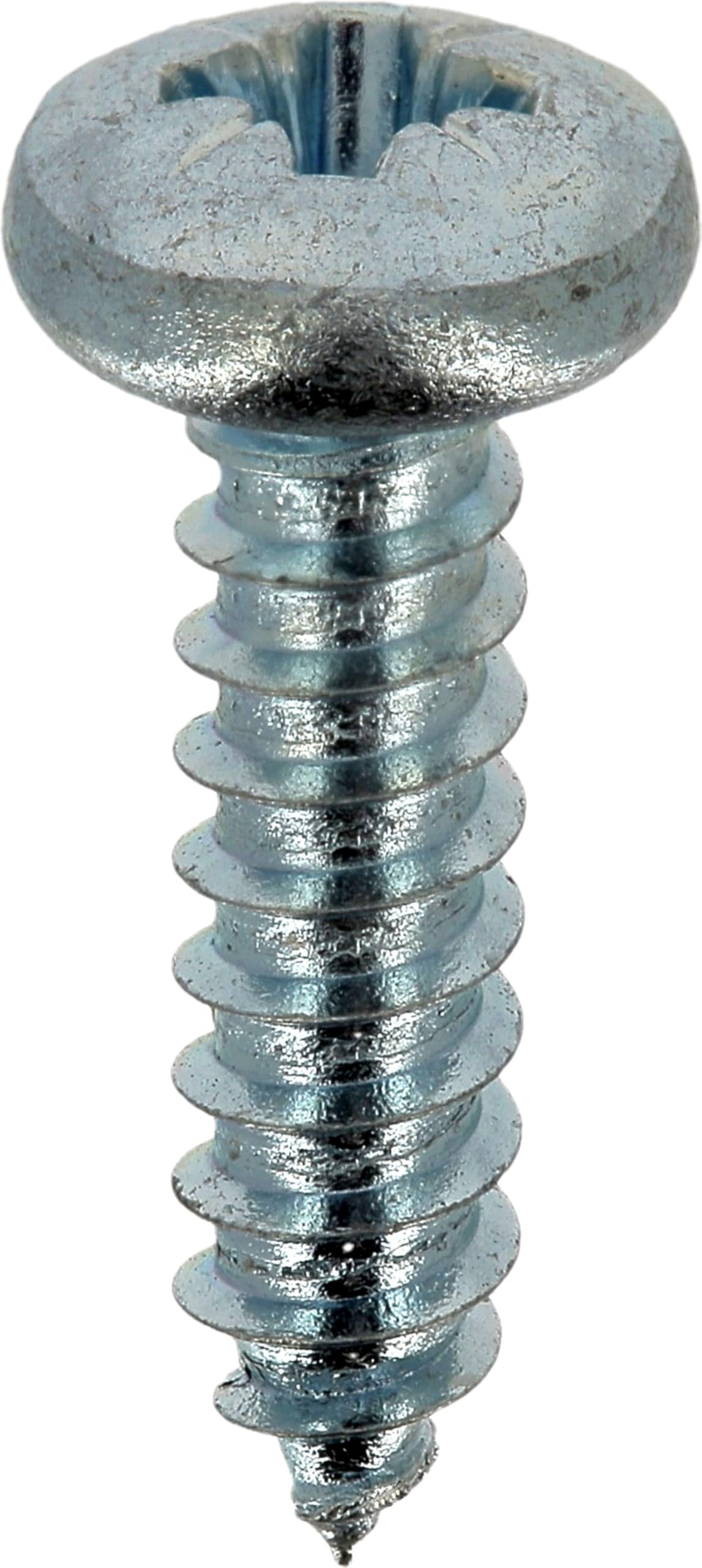 Sheet Metal Screws A4 Stainless Steel Head Pozidrive 4.8mm x 19mm DIN 7981 White Zinc Pack of 18