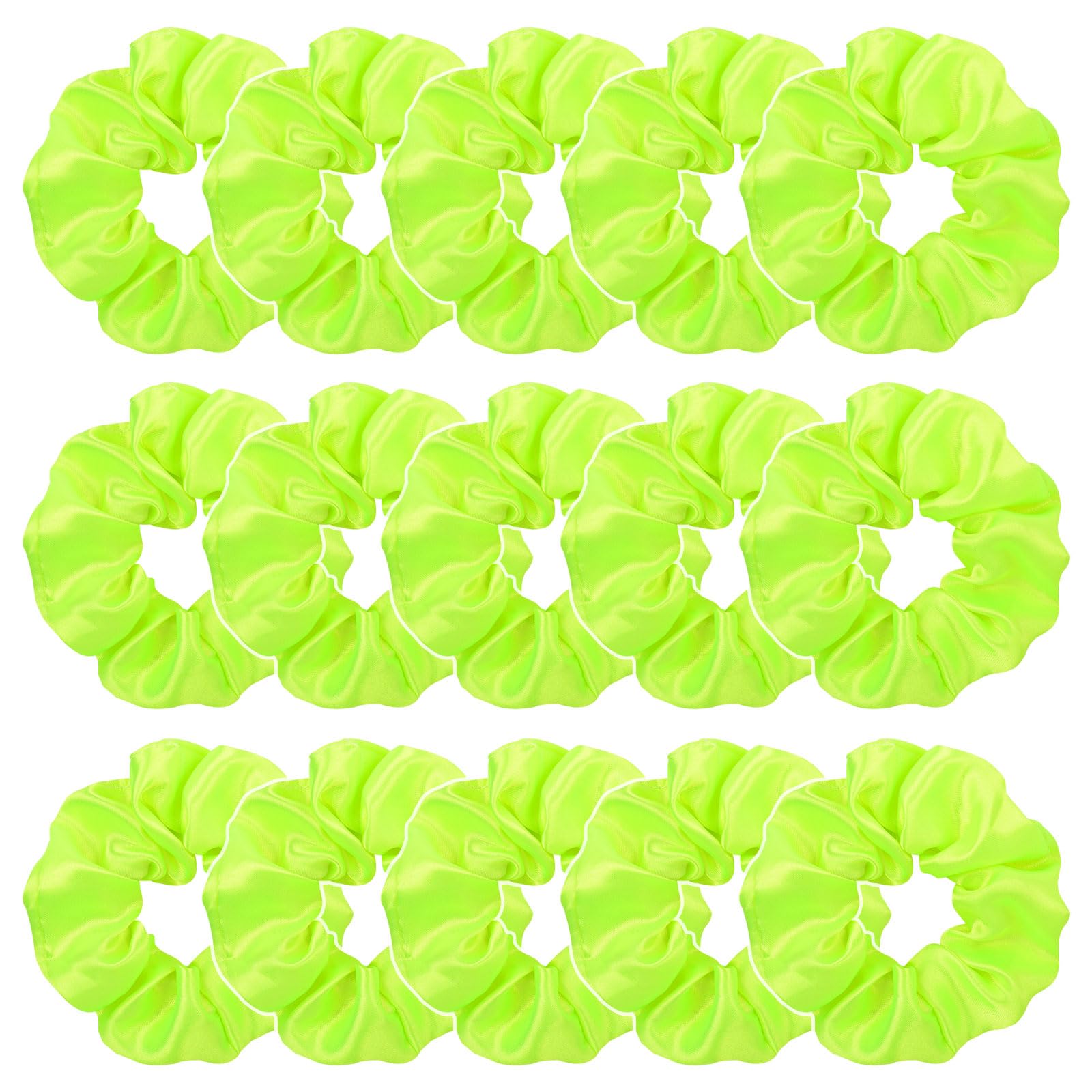 UILYNIU 15 Pcs Hair Scrunchies, Stretchy Hair Ties, Neon Hair Scrunchies, Cute Elastic Bands, Ponytail Holder, Large Scrunchy, Hair Bands, Scrunchy, Hair Accessories for Women Girls Lady (Green)