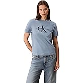 Calvin Klein Womens Monogram Logo Crewneck T-Shirt
