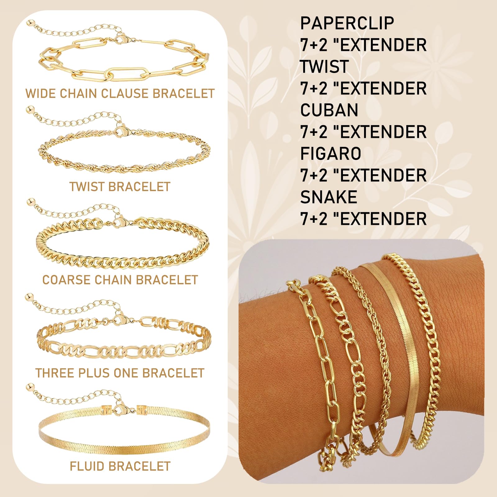 DAVBNM 17Pcs Gold Silver Jewelry Sets Rings Bracelets for Women Layered Necklace Chunky Knuckle Rings, Women's Jewellery Set, Fashion Necklace Stack Waterproof Gold Jewellery Set for Women(gold)