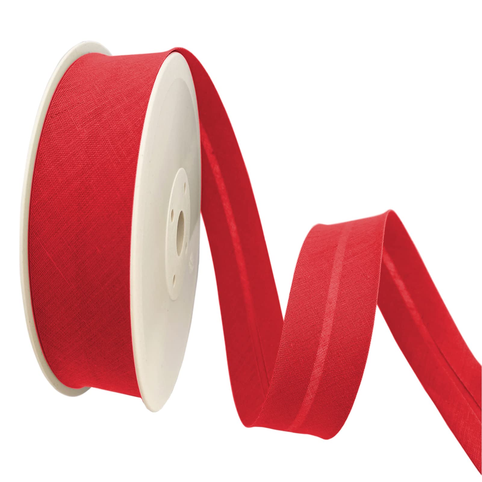 TEXTEX = 40mm Wide Bias Binding Tape. 50% Cotton and 50% Polyester. 10m Piece - (Ferrari red)