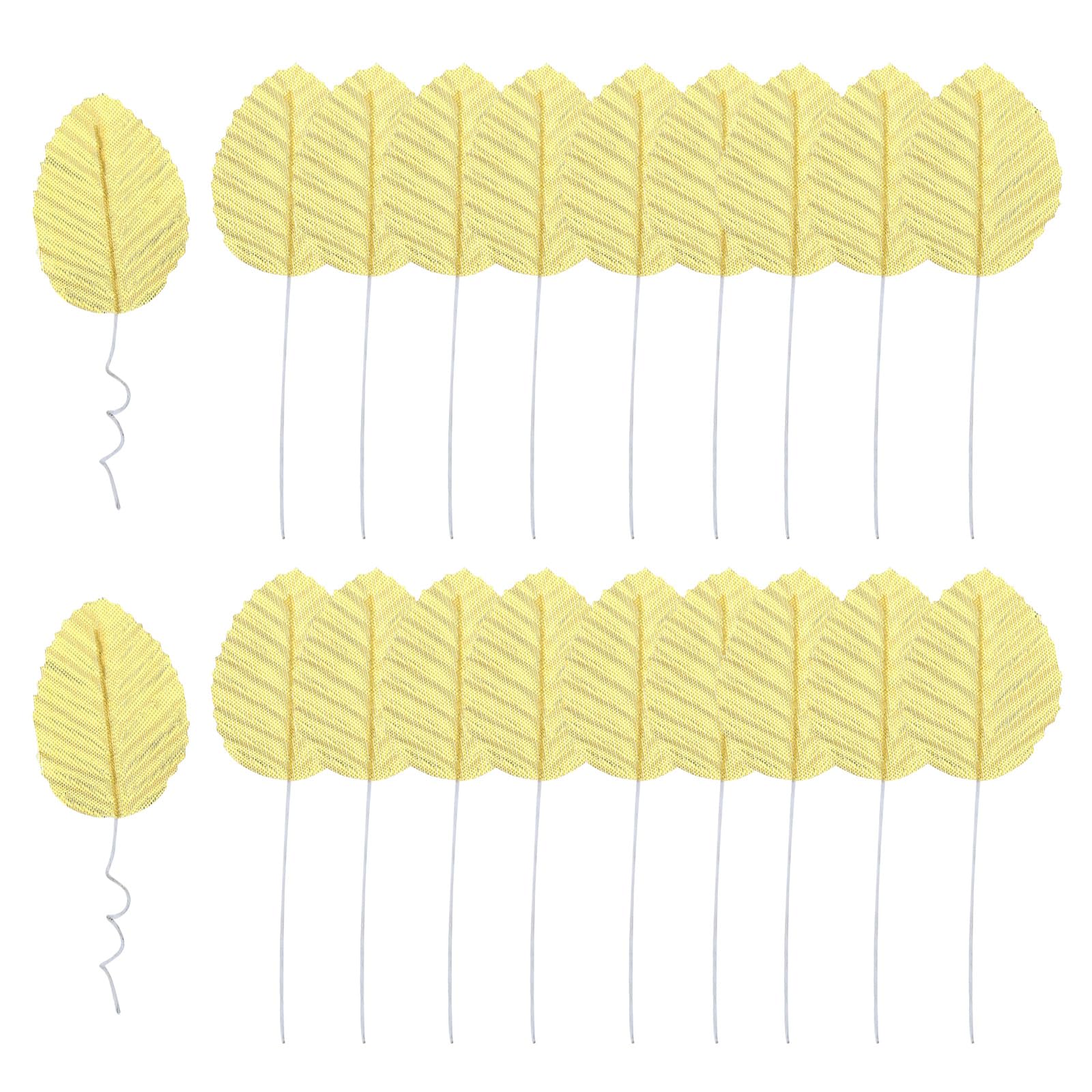 PATIKIL Gold Artificial Leaves with Stems, 50 Pack Fake Leaves Silk Faux Leaf for DIY Home Wedding Decoration Bouquets Wreaths Party Decor