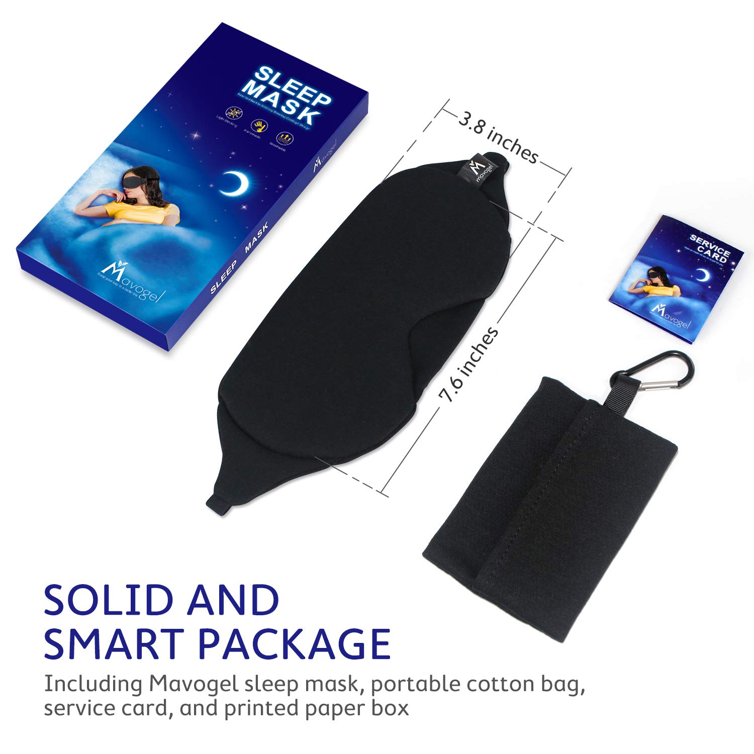 Mavogel Cotton Sleep Eye Mask Updated Design Light Blocking Sleep