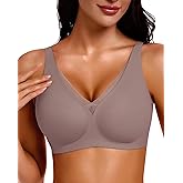 Gailife Deep V Jelly Bras for Women No Underwire Wireless Seamless Push Up Bra Comfort Support Plunge Bralette Full Coverage