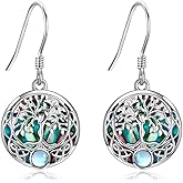 ONEFINITY Sterling Silver Tree of Life Dangle Drop Earrings for Women and Girls - Christmas Gifts