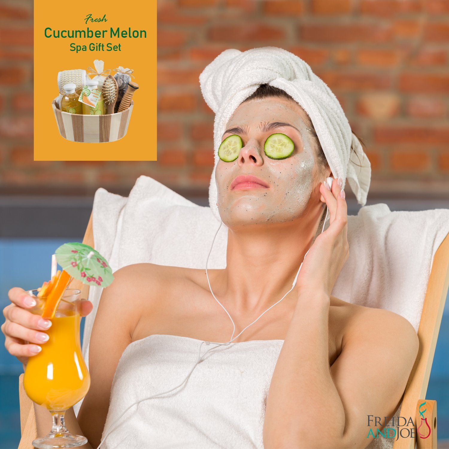 Wooden Massage and Reflexology Kit for Women, At-Home Spa Kit for All-Over Body Relaxation and Rejuvenation with Fresh Cucumber Melon Aromatherapy Bath and Body Set : Beauty