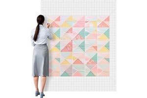 Buryeah 1 Pcs Quilt Design Wall Fabrics 72 in x 60 in with 2 Inch Grid Lines Flannel for Quilting Design Wall Sewing Supplies for Craft Sew Display Double Sided Fleece (White)
