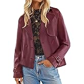 ZESICA Women's Faux Leather Jackets Oversized Fall Fashion Button Motorcycle Coats Outwear 2026 Winter Outfits Clothes