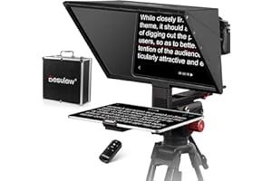 Desview TP170 teleprompter, 17 inch High Display Glass, Aluminum Alloy Liftable Teleprompter with Remote Control, Compatible with ipad/DSLR/Camcorders, Easy Assembly with Carry Case for Video Making