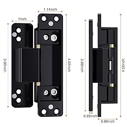 2PCS Hidden Door Hinge, Ultra-Thin Invisible Hinge