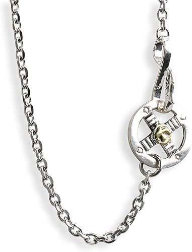 Amazon Silver Kyasya メンズ ネックレス チェーン シルバー フェザーネックレス シルバー925 ホイール フック ステンレスあずきチェーン50cmセット ネックレス 通販