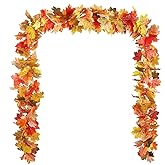 2PCS Fall Maple Leaves Garland, Front Door Fall Decor Thanksgiving Decorations Decor