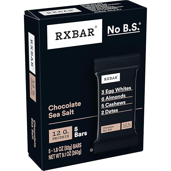 RXBAR PROTEIN BARS, 12G PROTEIN, GLUTEN FREE SNACKS, CHOCOLATE SEA SALT (6 BOXES, 30 BARS)