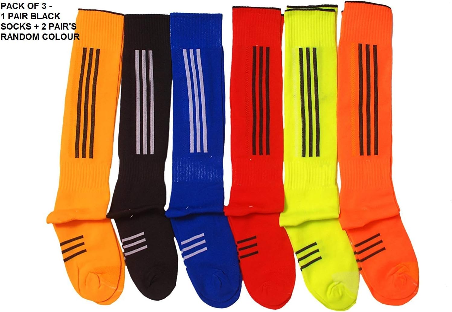 SLYK Football/Soccer Socks for Men, Youth, Boys Compression Over Knee High Athletic Socks - PACK OF 3 Pair