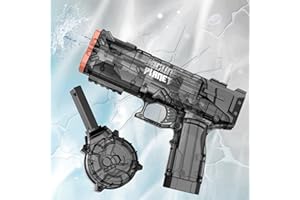 JOCUND PLANET Super Pulse Auto Water Gun – Electric Water Pistol with Simulated Recoil, One Reload 500 Rounds, 28-32 FT Range, IP67 Waterproof Squirt Gun, Swimming Pool Beach Outdoor Water Fighting Toy for Kids