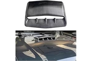 FALVFUN Car Hood Vents, Vehicle Scoop Turbo Bonnet Hood Air Flow Intake Cover, Automotive Exterior Decorative Engine Cooling Intake Vent Trim Accessories, Universal for SUV RV Truck (Carbon Fiber)